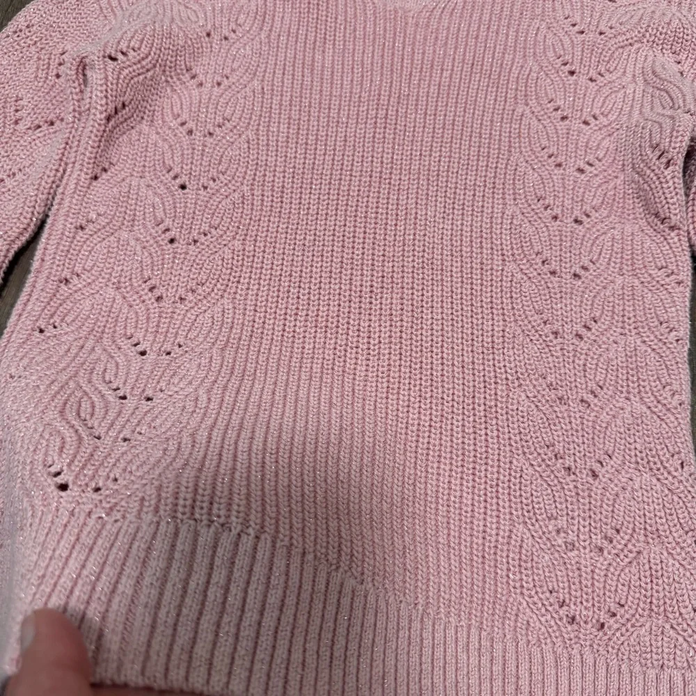 The Children's Place Glittery Pink Textured Knit‎ Sweater